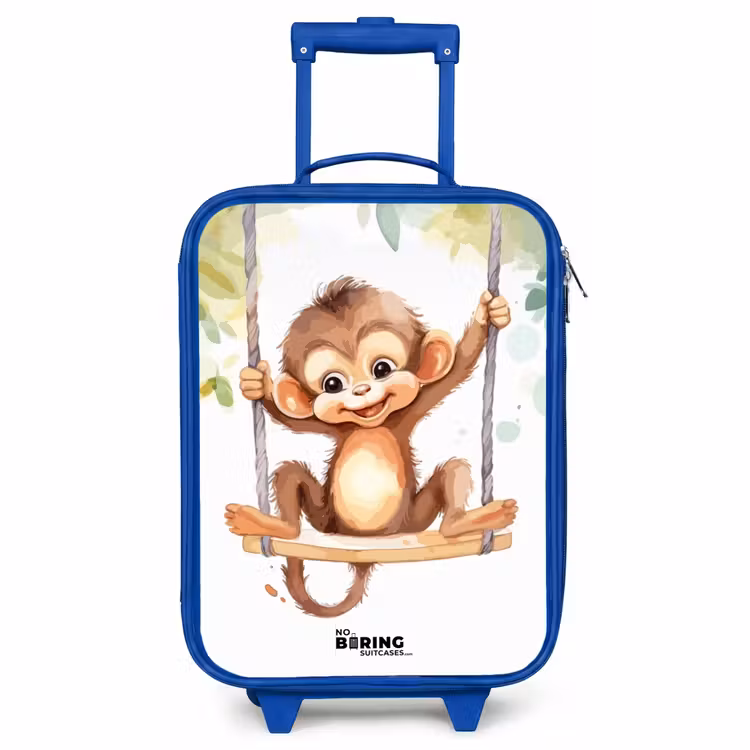 Valise enfant - Bleu - Grand singe à bascule — 1