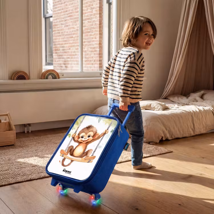 Valise enfant - Bleu - Grand singe à bascule — 2