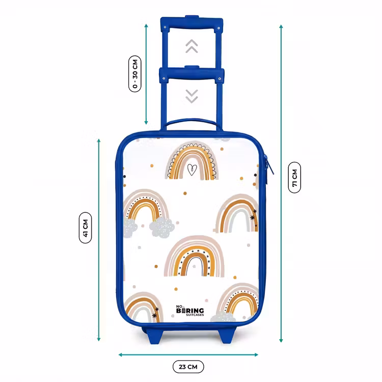 Valise enfant - Bleu - Motif arc-en-ciel dans des couleurs douces — 6