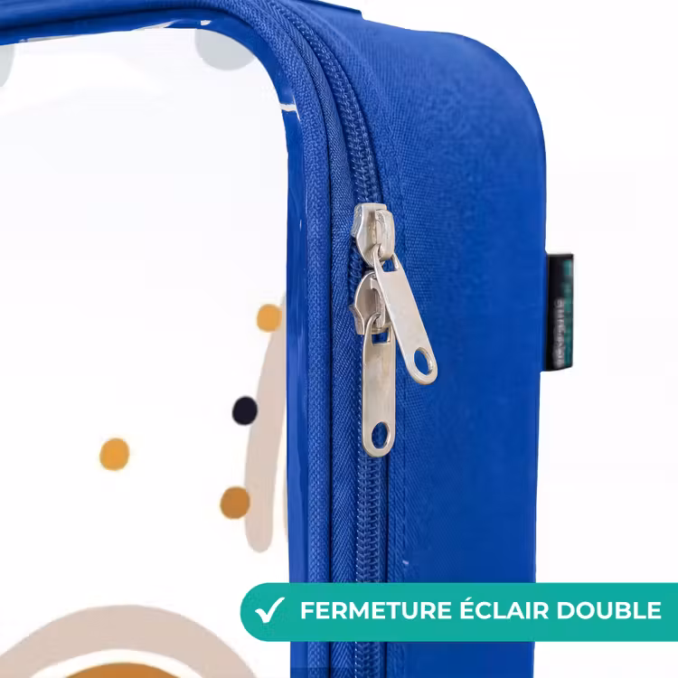 Valise enfant - Bleu - Motif arc-en-ciel dans des couleurs douces — 7