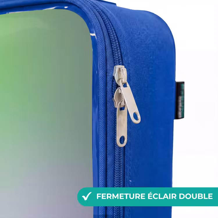 Valise enfant - Bleu - Robot avec lumière violette et verte — 7