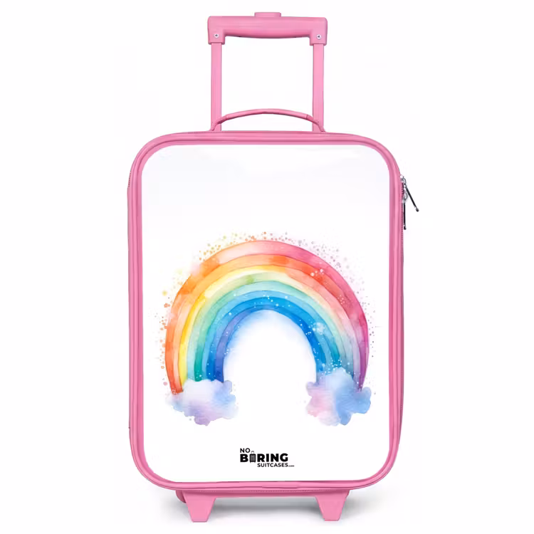 Valise enfant - Rose - Aquarelle arc-en-ciel — 1