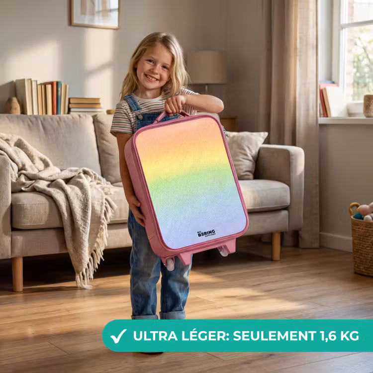 Valise enfant - Rose - Arc-en-ciel pastel à la craie — 3