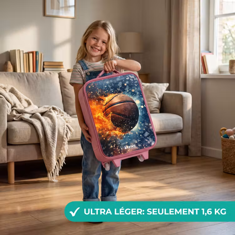 Valise enfant - Rose - Basket-ball en pleine effervescence — 3