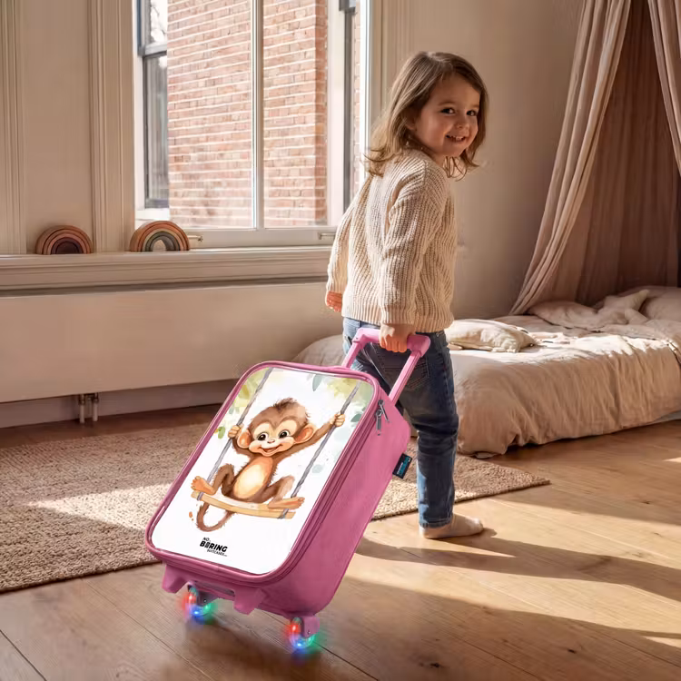 Valise enfant - Rose - Grand singe à bascule — 2