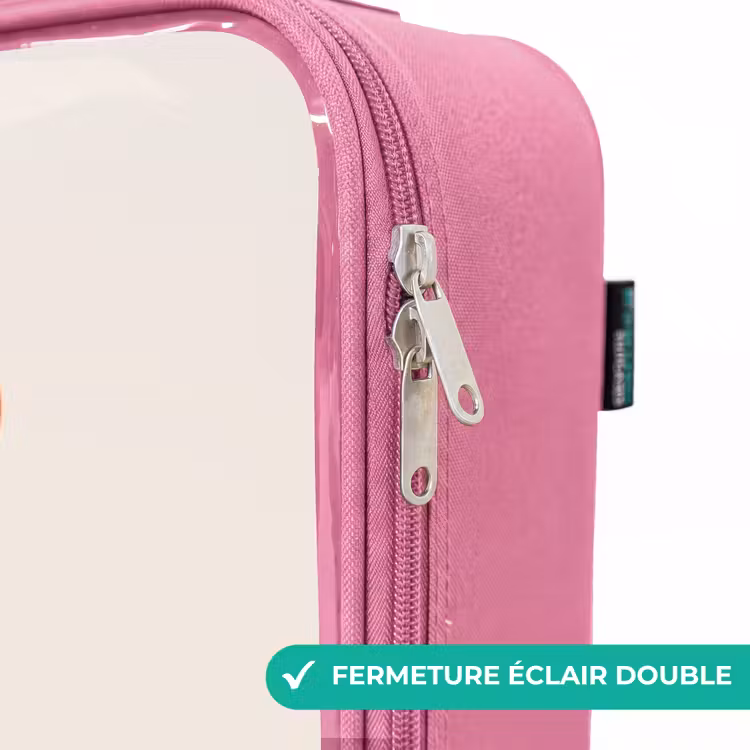 Valise enfant - Rose - Robot à ampoules avec de grands yeux — 7