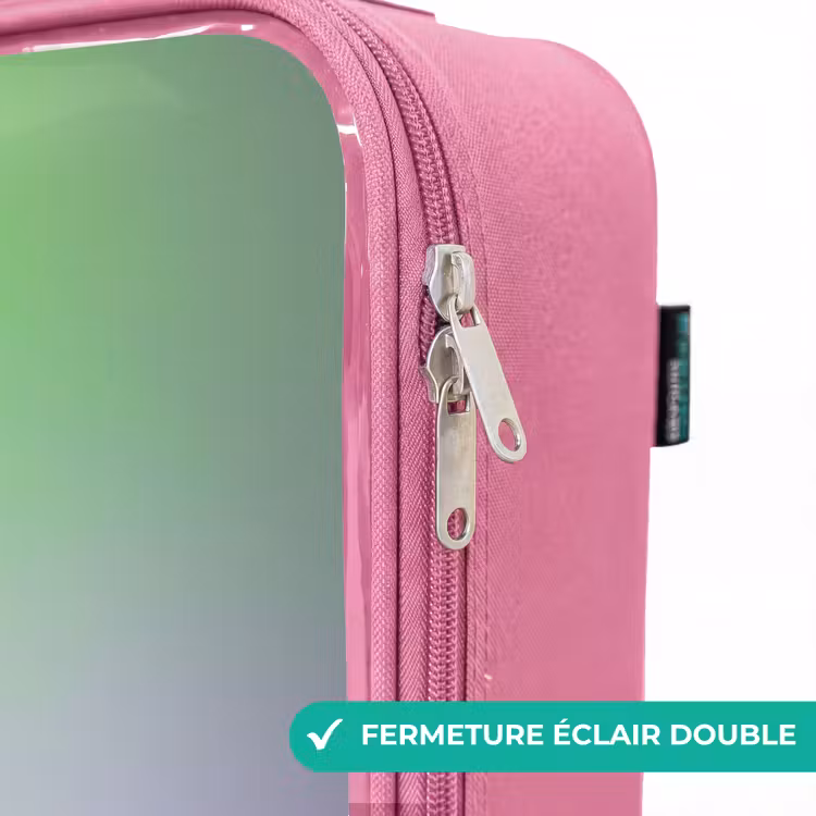 Valise enfant - Rose - Robot avec lumière violette et verte — 7