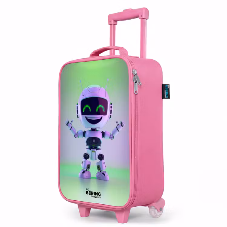Valise enfant - Rose - Robot avec lumière violette et verte — 8