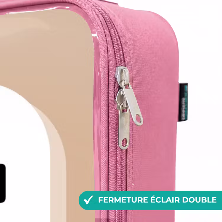 Valise enfant - Rose - Robot marron foncé avec un texte — 7