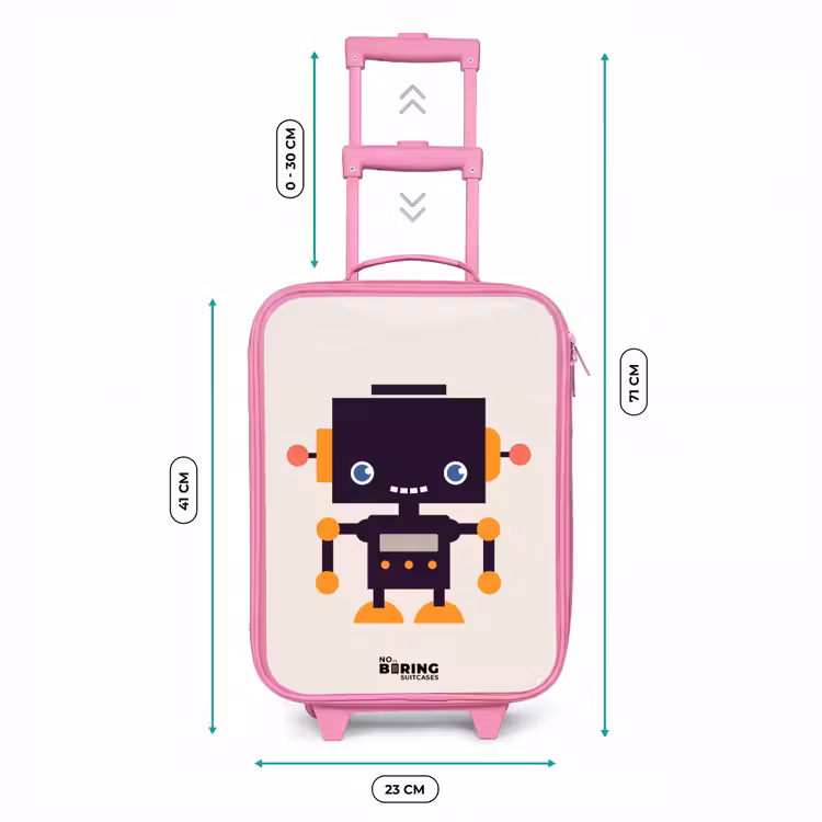 Valise enfant - Rose - Robot noir aux accents orange — 6