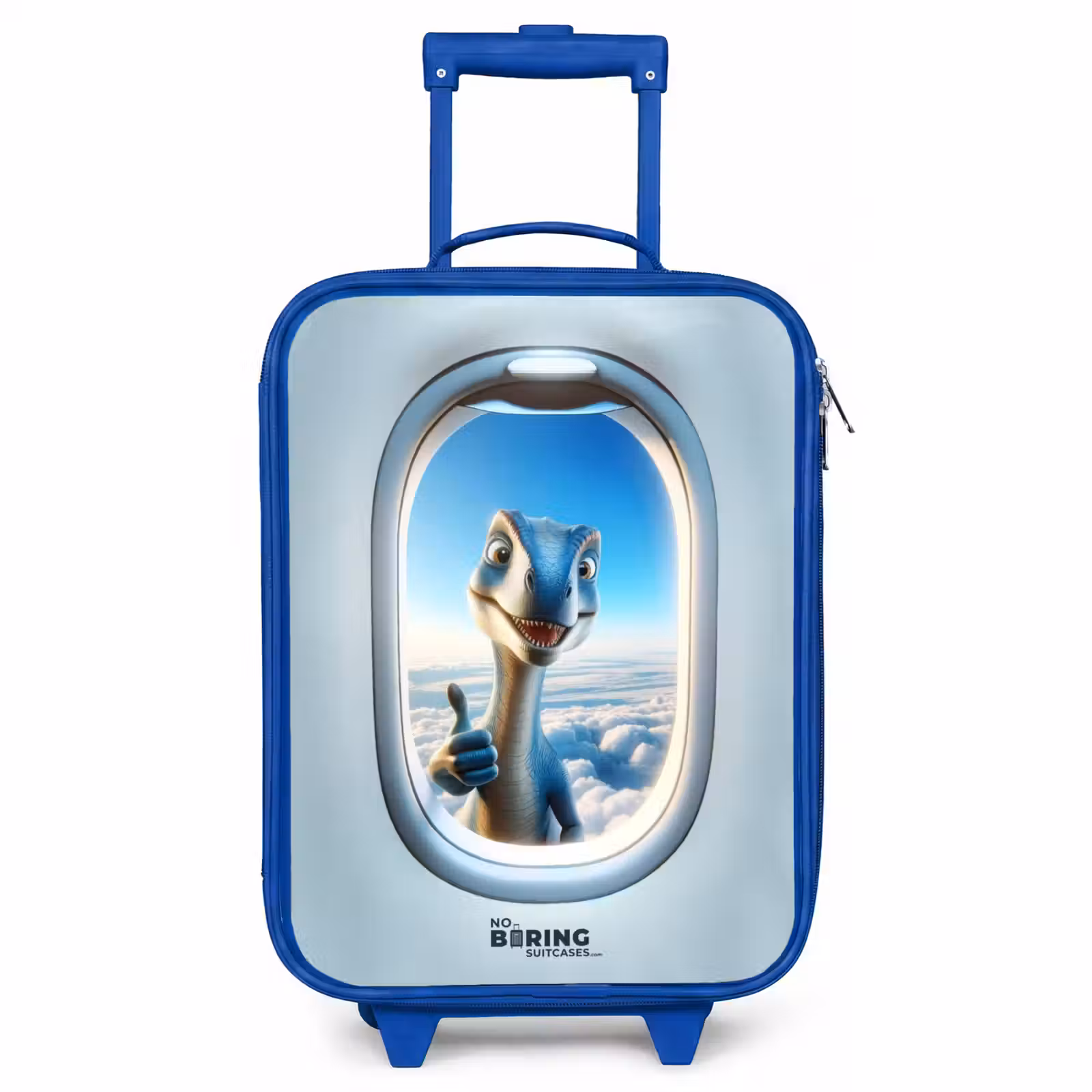 Valise enfant - Bleu - Dino depuis le hublot d'un avion — 1