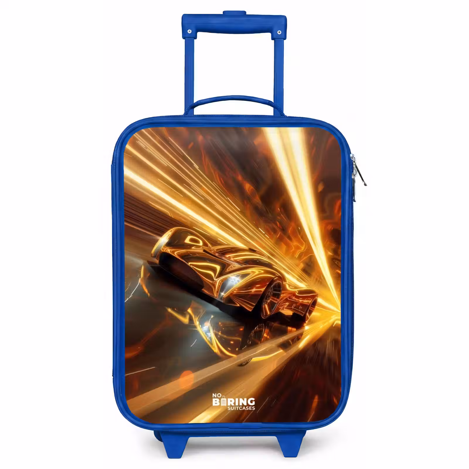 Valise enfant - Bleu - Voiture de course en or dans un tunnel — 1