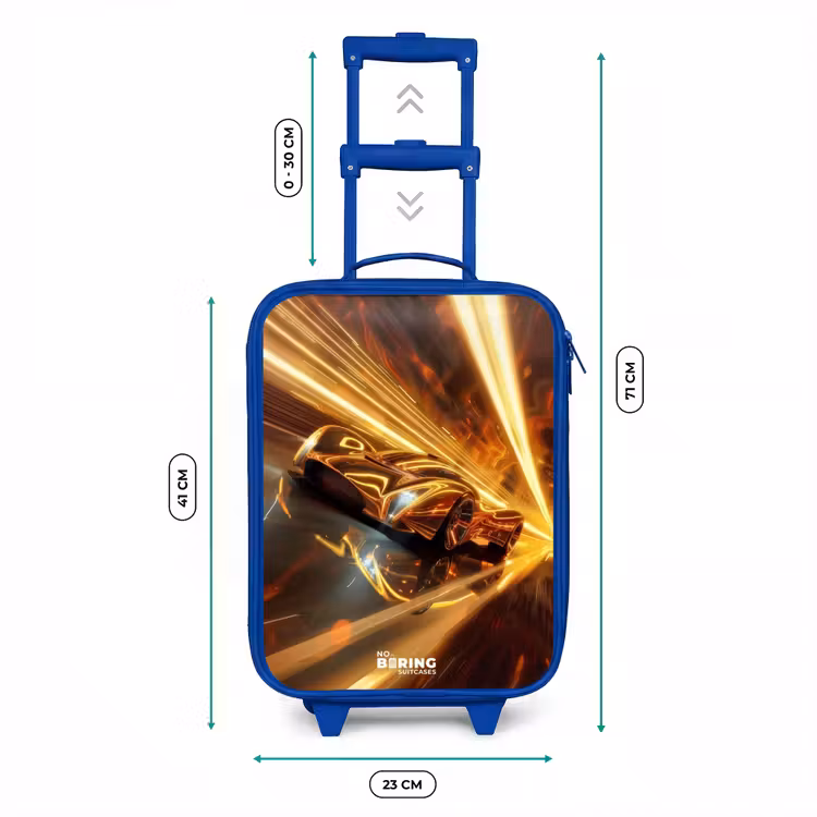 Valise enfant - Bleu - Voiture de course en or dans un tunnel — 6