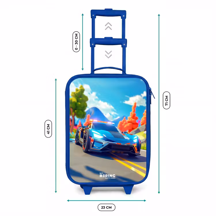 Valise enfant - Bleu - Voiture de vitesse Sirène — 6