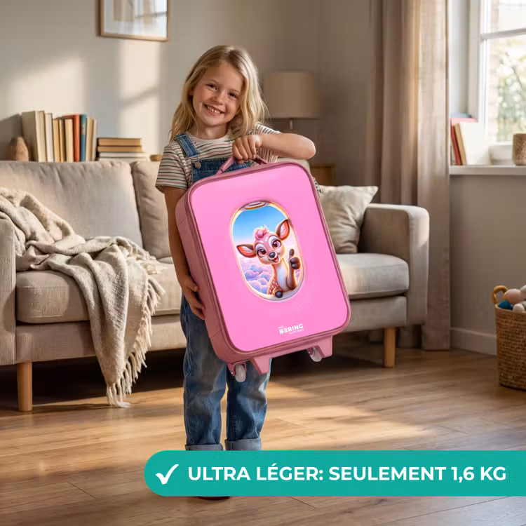 Valise enfant - Rose - Cerf parmi les nuages — 3