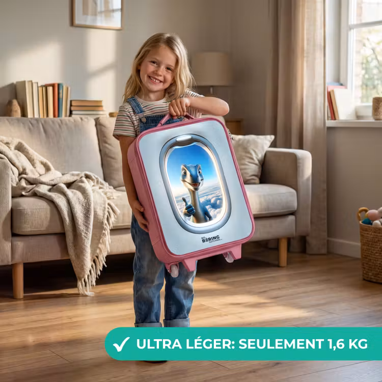 Valise enfant - Rose - Dino depuis le hublot d'un avion — 3