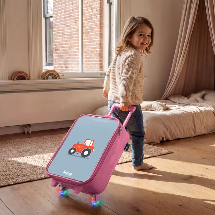 Valise enfant - Rose - Fond bleu à déclenchement rouge — 2
