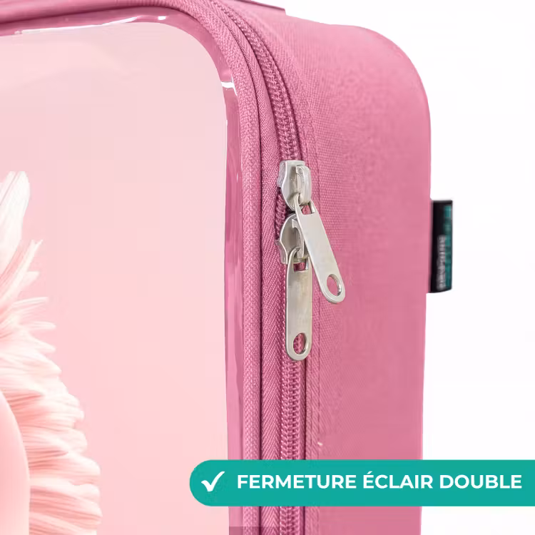 Valise enfant - Rose - Hibou rose aux yeux bleus — 7