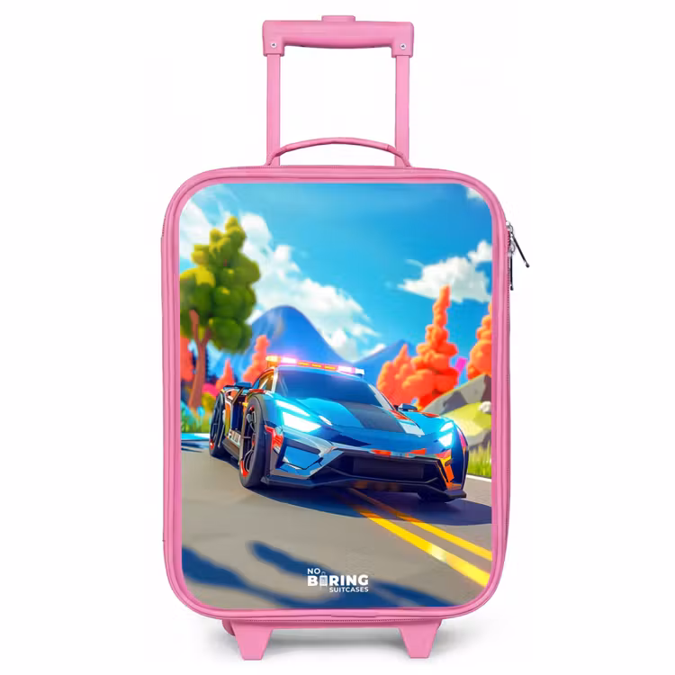 Valise enfant - Rose - Voiture de vitesse Sirène — 1