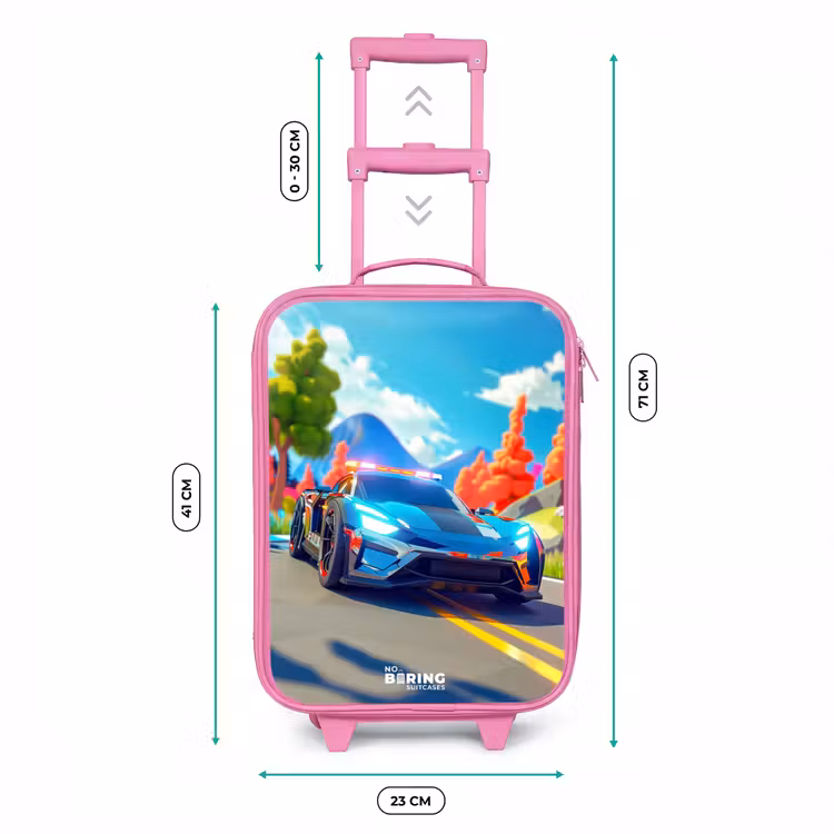 Valise enfant - Rose - Voiture de vitesse Sirène — 6