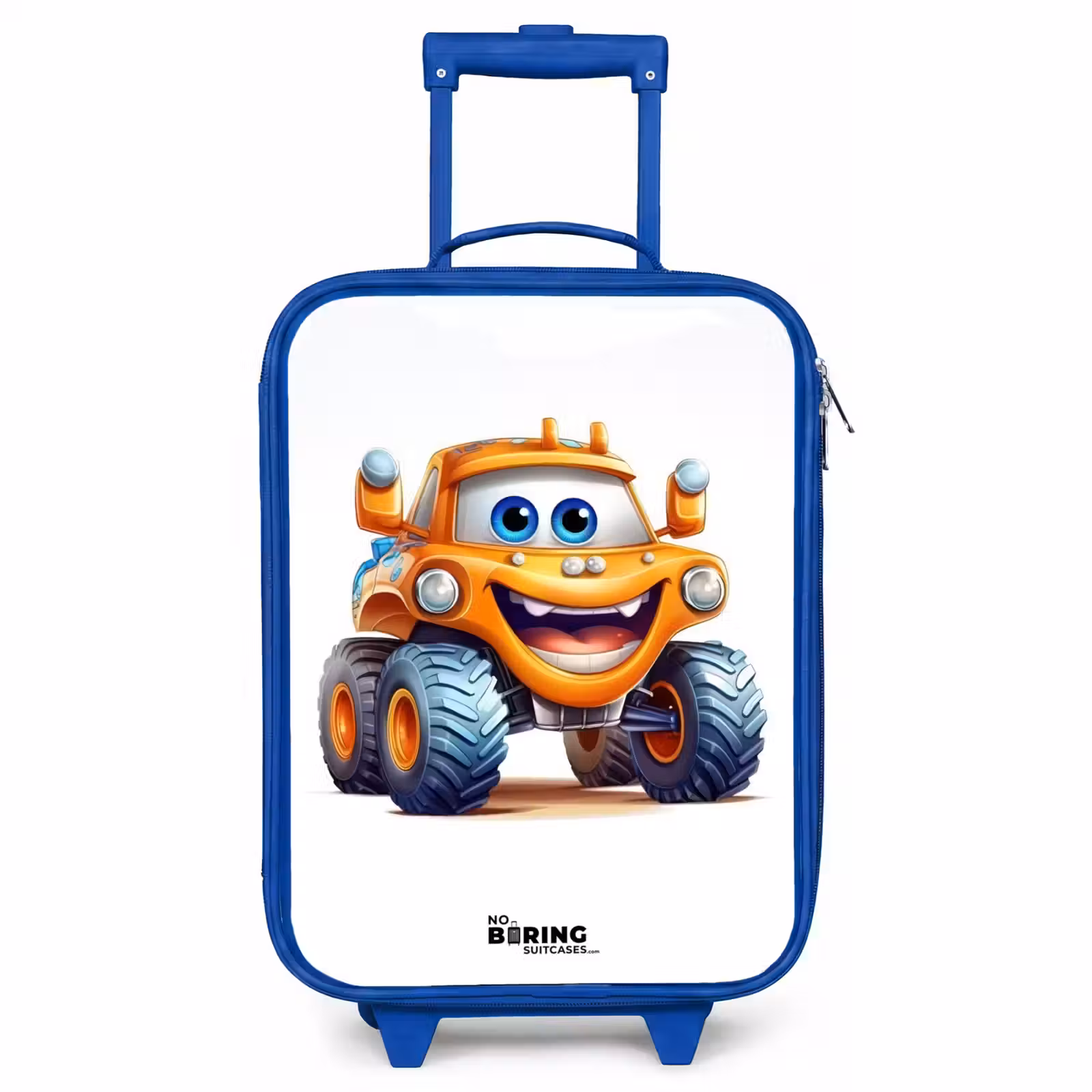Valise enfant - Bleu - Camion monstre orange souriant — 1