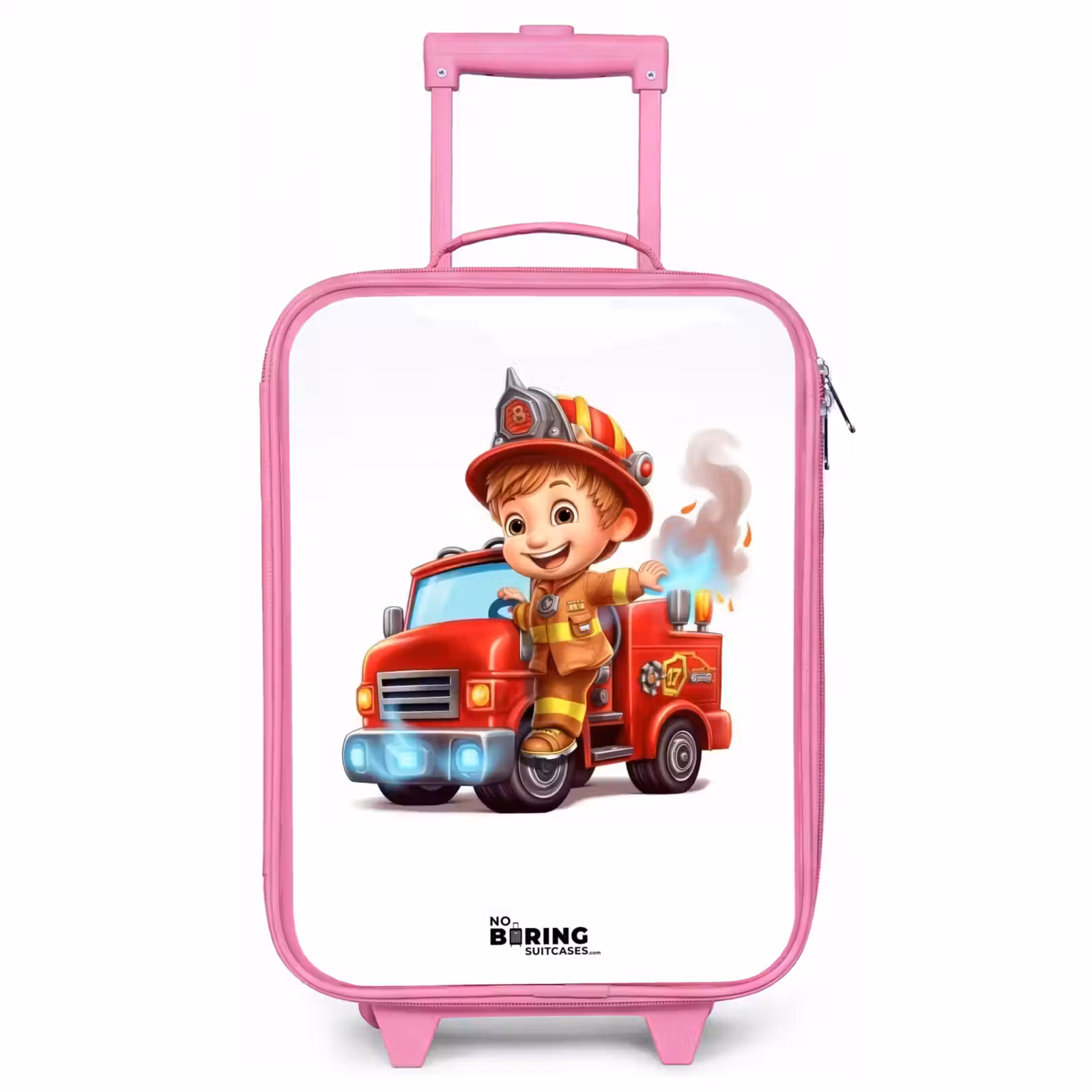 Valise enfant - Rose - Véhicule de pompiers avec véhicule de pompiers — 1