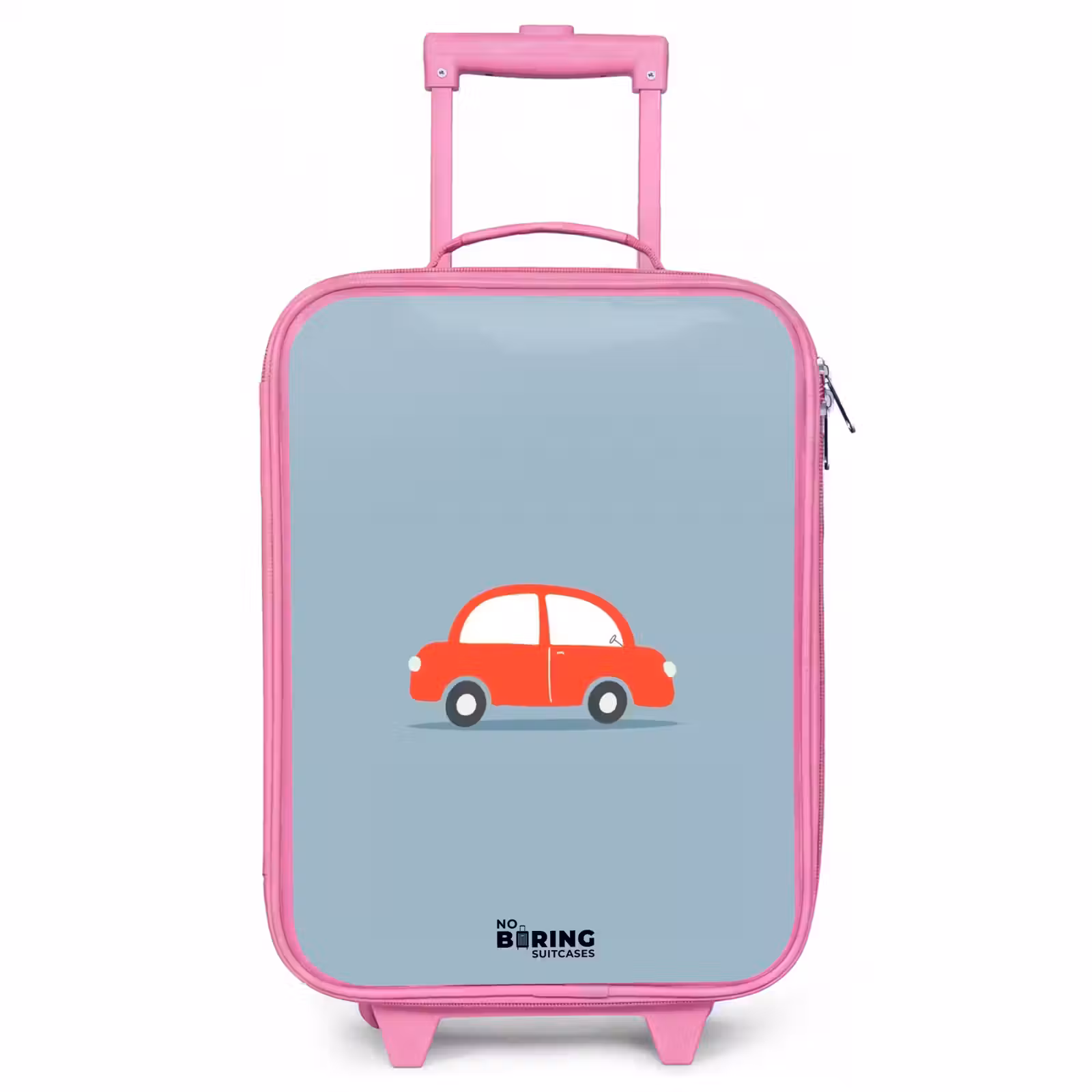 Valise enfant - Rose - Voiture rouge fond bleu — 1