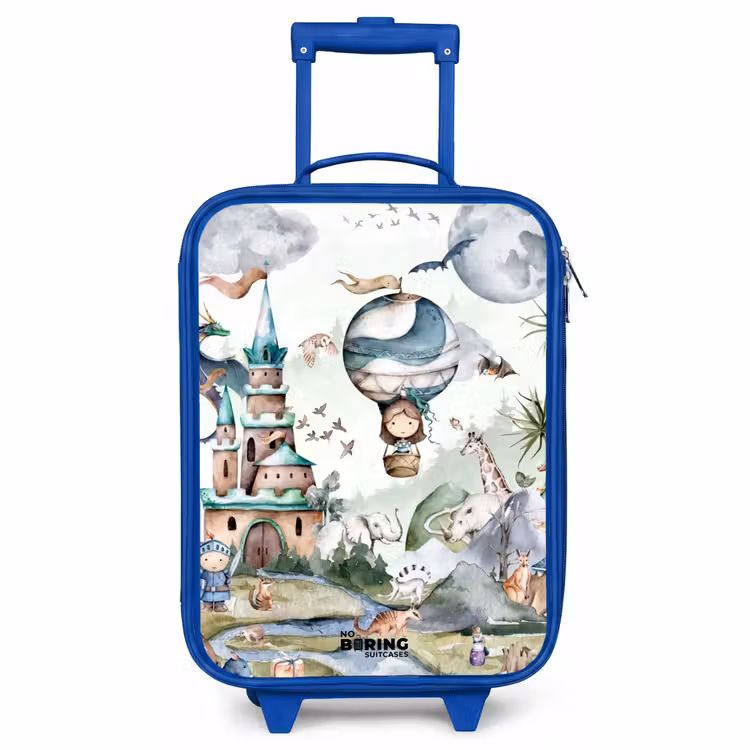 Valise enfant - Bleu - Château et montgolfière — 1