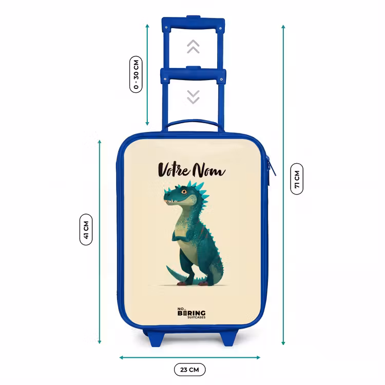 Valise enfant - Bleu - Dino - Animal - Bleu - Vert — 6