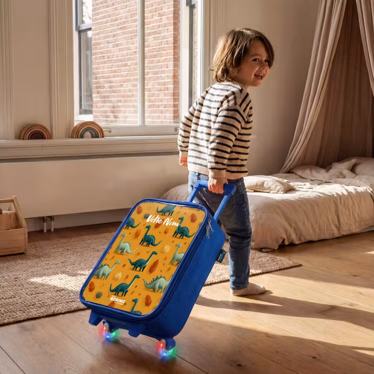 Valise enfant - Bleu - Dino - Animaux - Motif — 2
