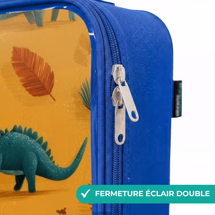 Valise enfant - Bleu - Dino - Animaux - Motif — 7