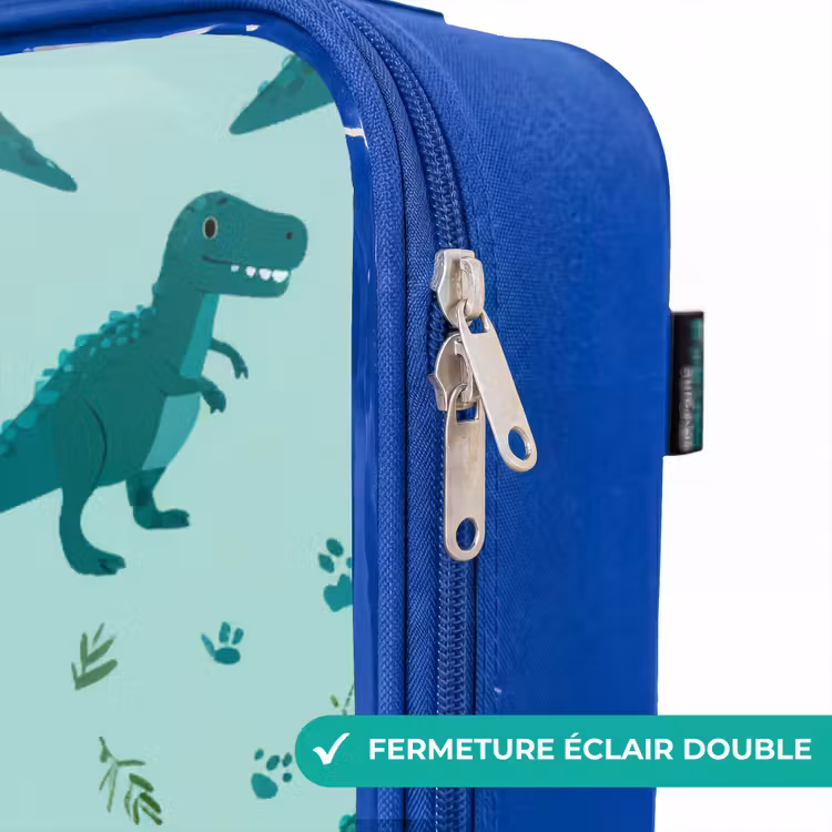 Valise enfant - Bleu - Dinos - Motif - Vert — 7