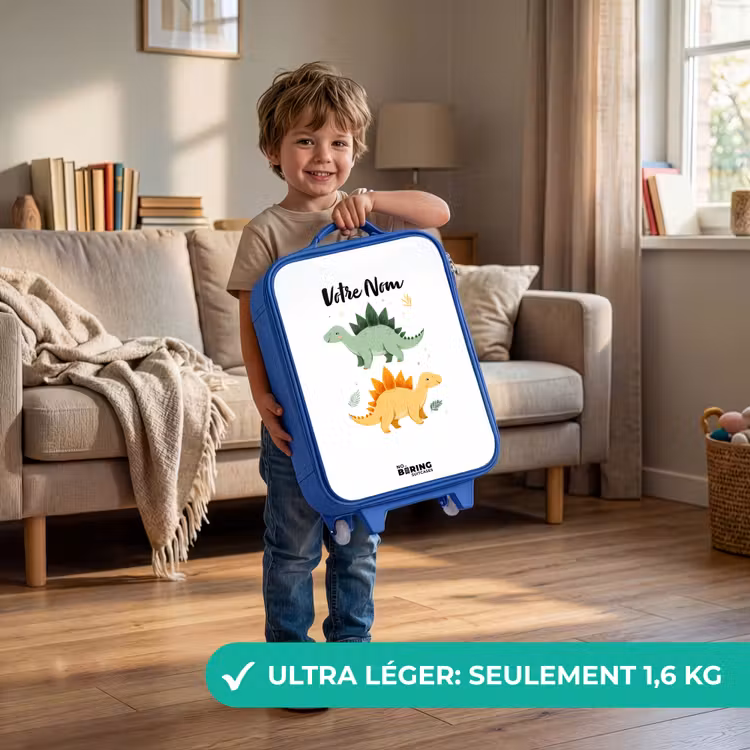 Valise enfant - Bleu - Dinosaures - Animaux - Vert - Orange — 3