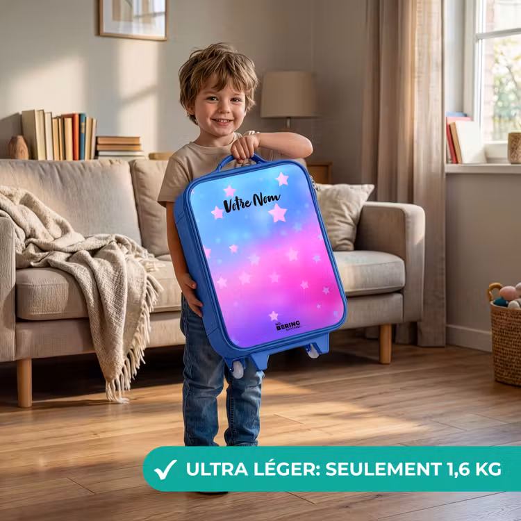 Valise enfant - Bleu - Étoiles - Rose - Bleu — 3