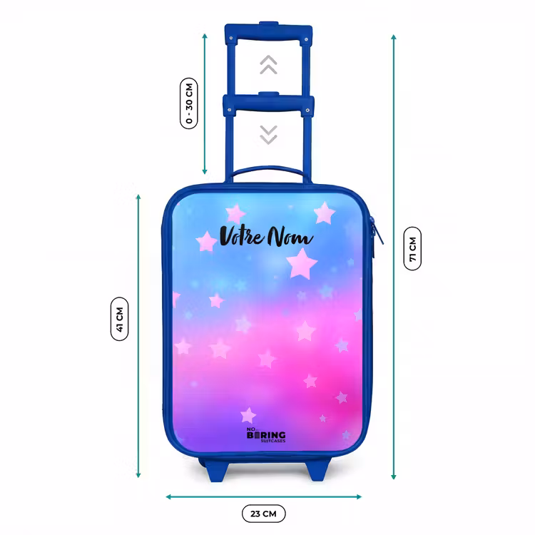 Valise enfant - Bleu - Étoiles - Rose - Bleu — 6