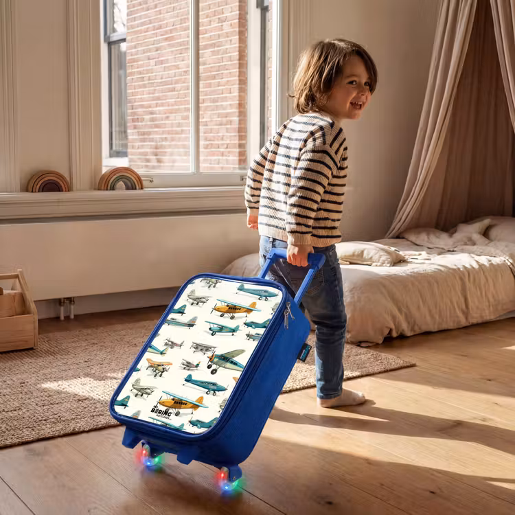 Valise enfant - Bleu - Modèle d'avion à hélice vintage — 2