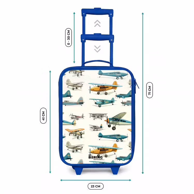 Valise enfant - Bleu - Modèle d'avion à hélice vintage — 6
