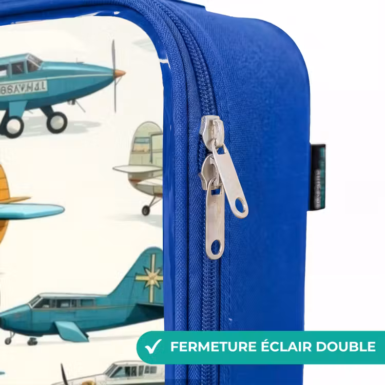 Valise enfant - Bleu - Modèle d'avion à hélice vintage — 7