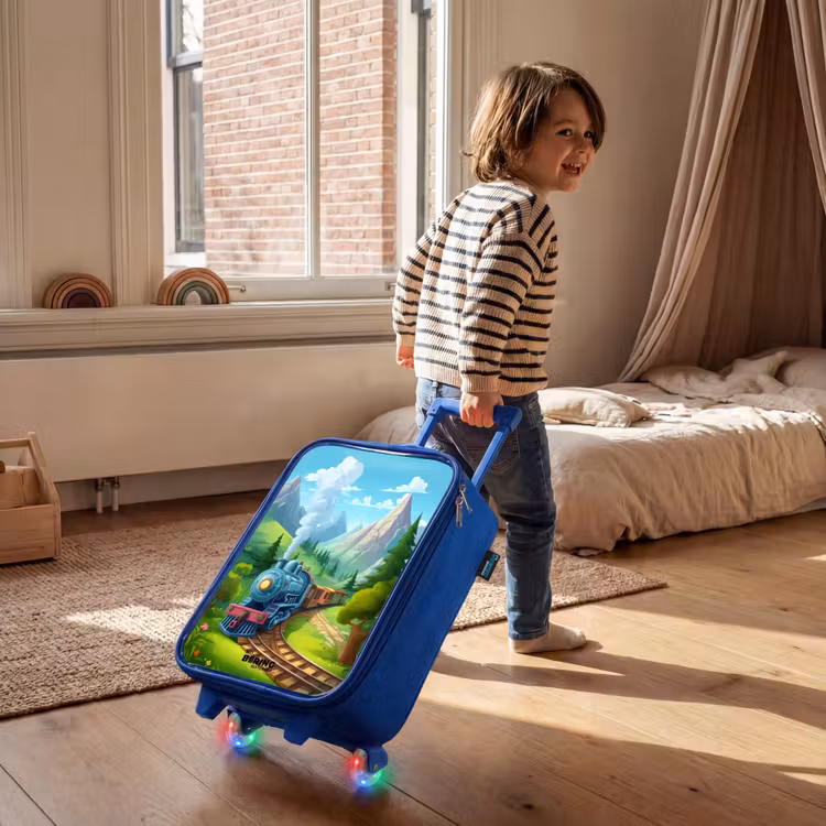 Valise enfant - Bleu - Train à vapeur dans un paysage de montagne — 2