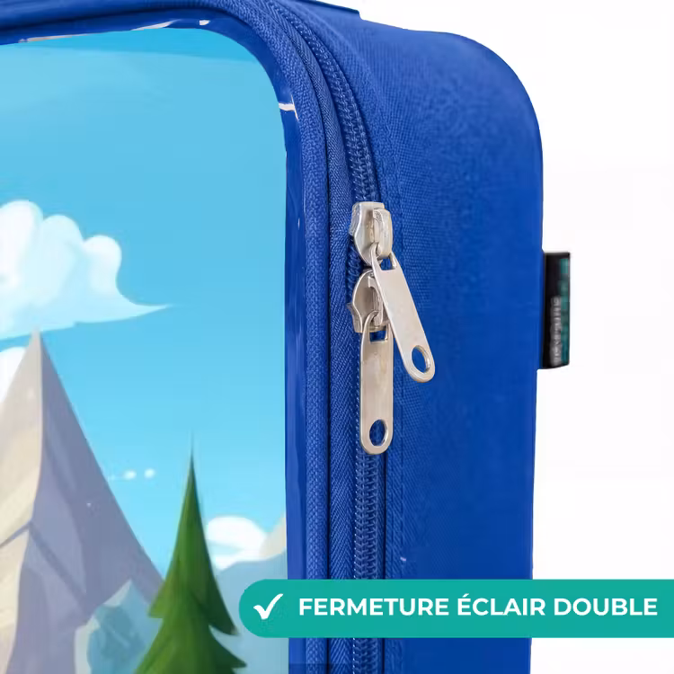 Valise enfant - Bleu - Train à vapeur dans un paysage de montagne — 7