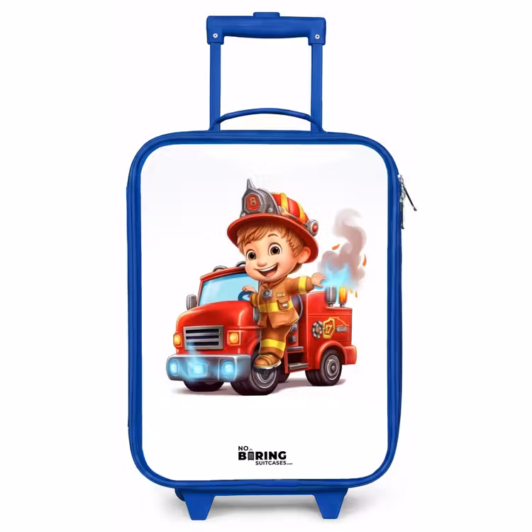 Valise enfant - Bleu - Véhicule de pompiers avec véhicule de pompiers — 1