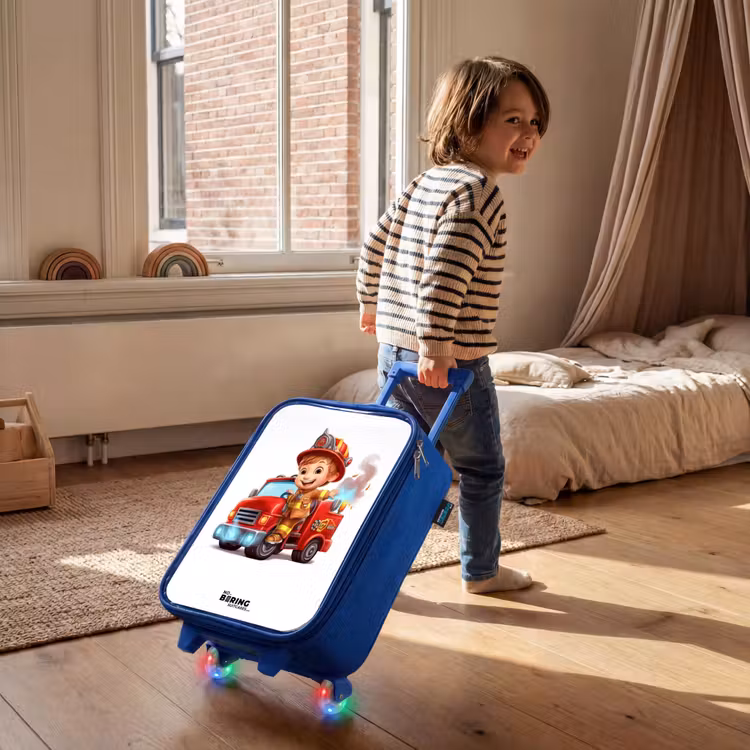 Valise enfant - Bleu - Véhicule de pompiers avec véhicule de pompiers — 2