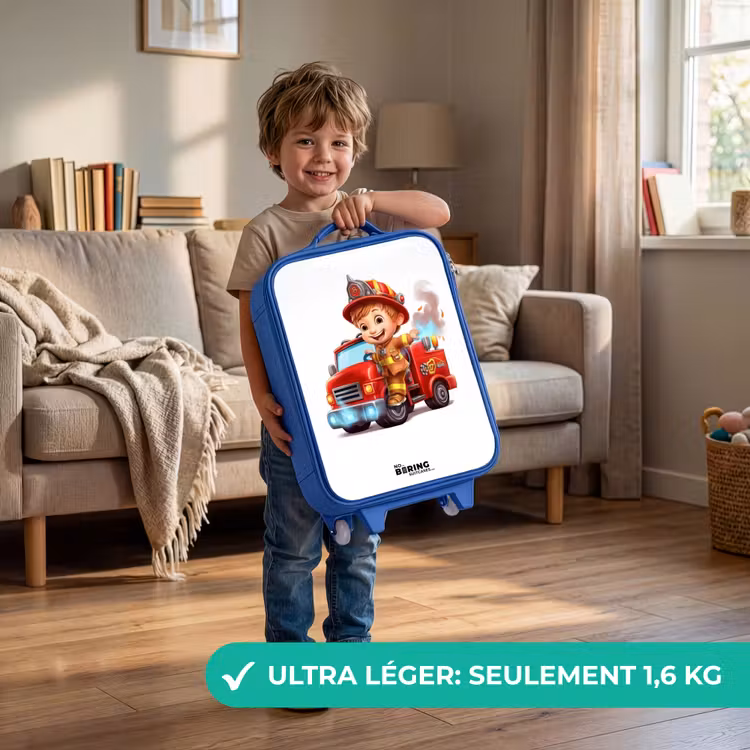 Valise enfant - Bleu - Véhicule de pompiers avec véhicule de pompiers — 3