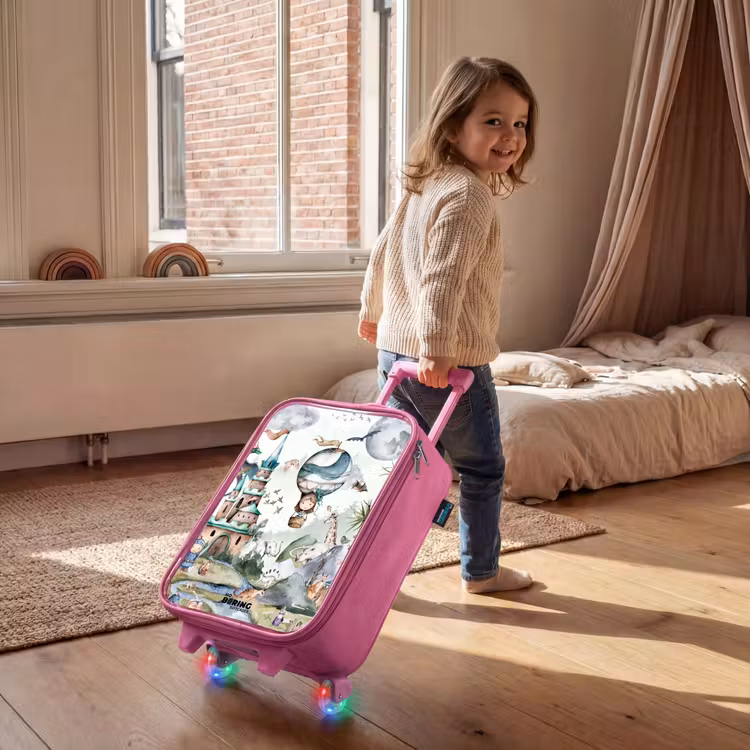 Valise enfant - Rose - Château et montgolfière — 2