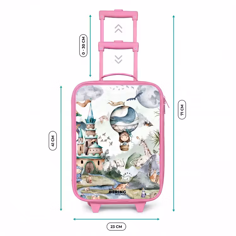 Valise enfant - Rose - Château et montgolfière — 6