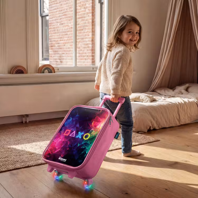 Valise enfant - Rose - Contrôleur - Symboles - Néon — 2