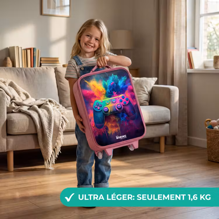 Valise enfant - Rose - Jeu - Contrôleur - Coloré - Explosion — 3