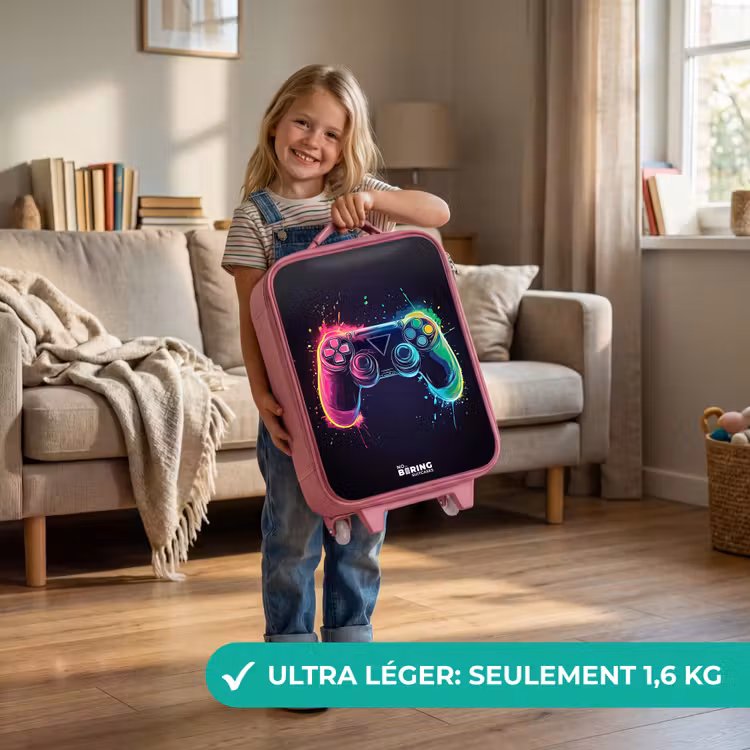 Valise enfant - Rose - Jeu - manette - coloré — 3