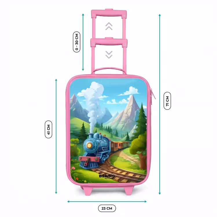 Valise enfant - Rose - Train à vapeur dans un paysage de montagne — 6