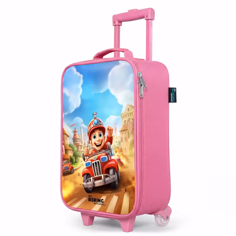 Valise enfant - Rose - Un camion de pompiers en ville — 8